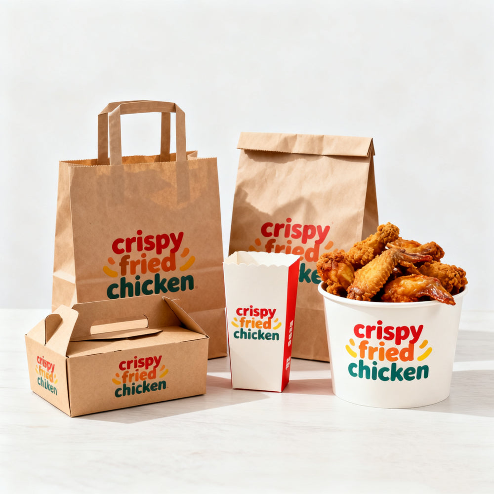 Custom Fried Chicken Restaurant Brand Kit Packaging