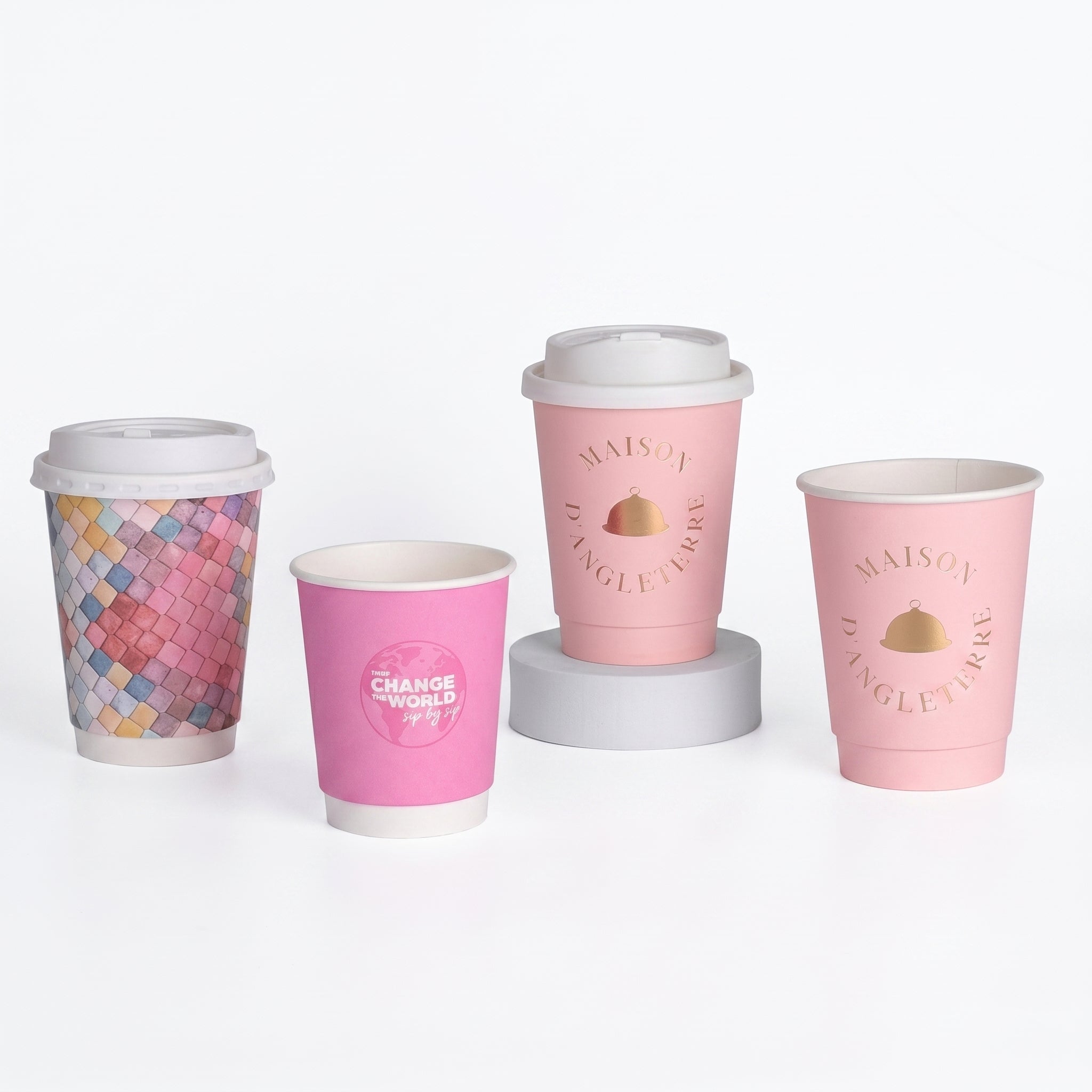 Custom Double Wall Paper Cups with Lids