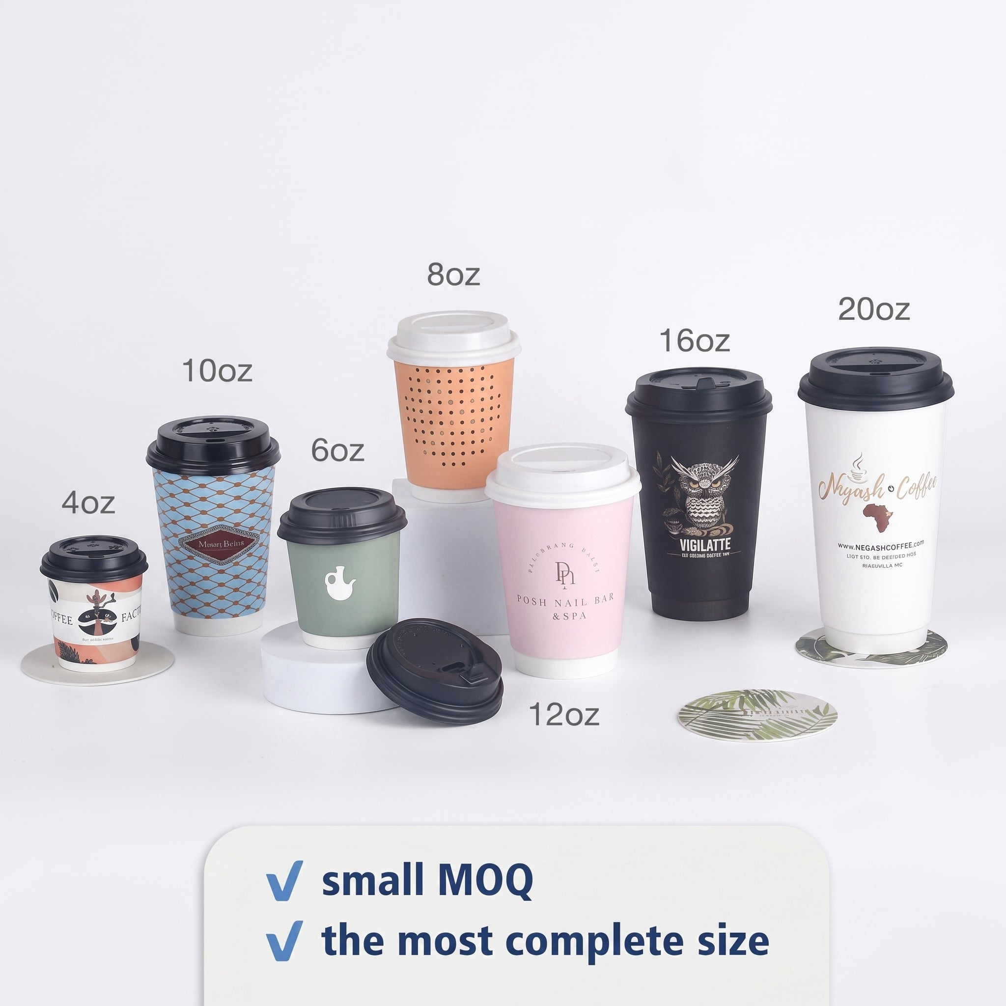 Custom Double Wall Paper Cups with Lids